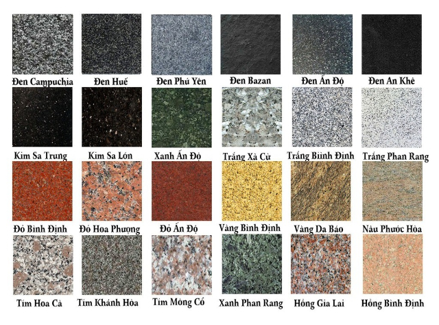 Đá granite có sự đa dạng về màu sắc, họa tiết mang đến sự lựa chọn đa dạng cho người dùng