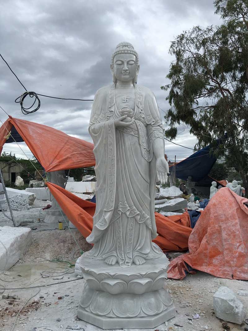 Mẫu tượng Phật A Di Đà bằng đá xanh tự nhiên