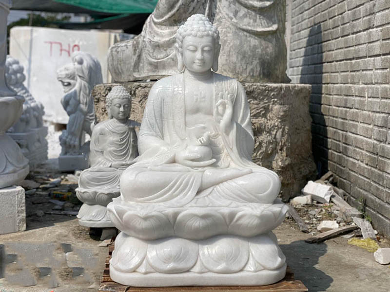 Mẫu tượng Phật A Di Đà bằng đá ngồi
