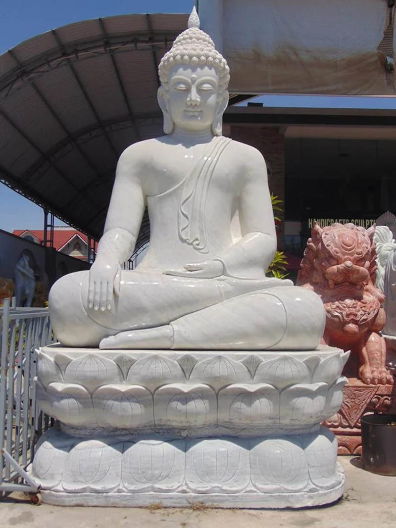Mẫu tượng Phật A Di Đà bằng đá trắng