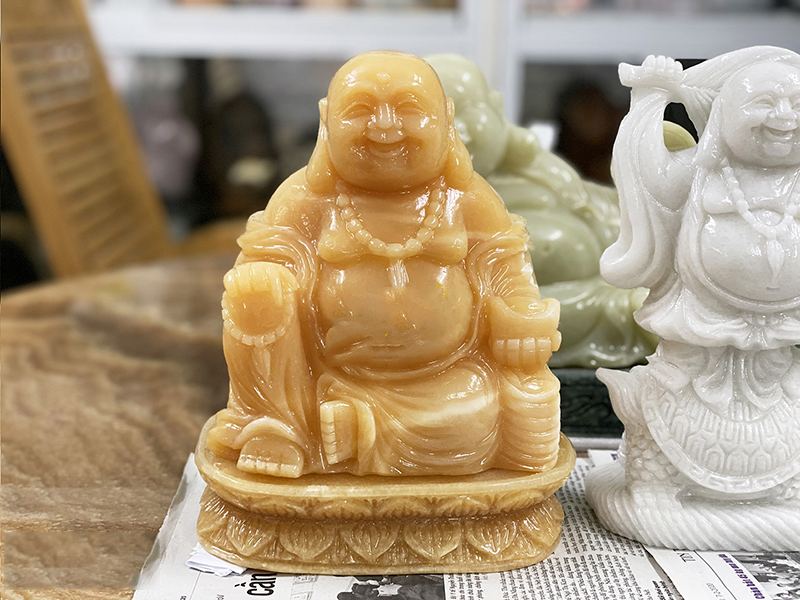 Tượng Phật Di Lặc làm bằng đá vàng cao cấp