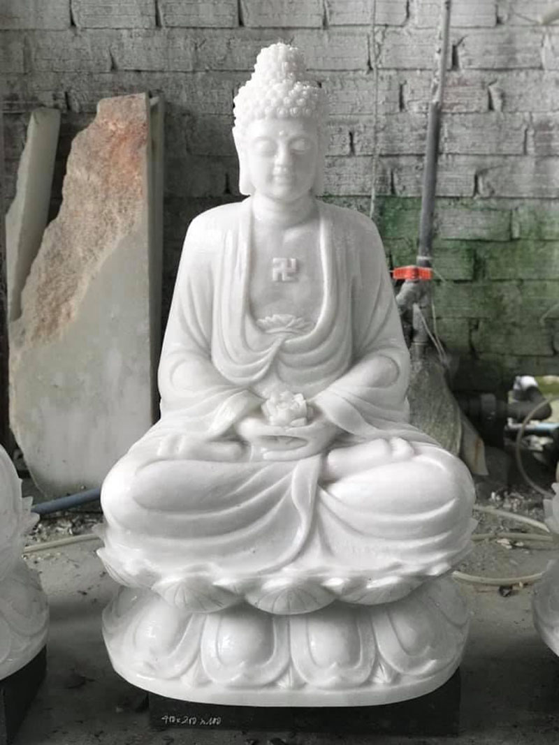 Mẫu tượng Phật Thích ca bằng đá tọa đài sen