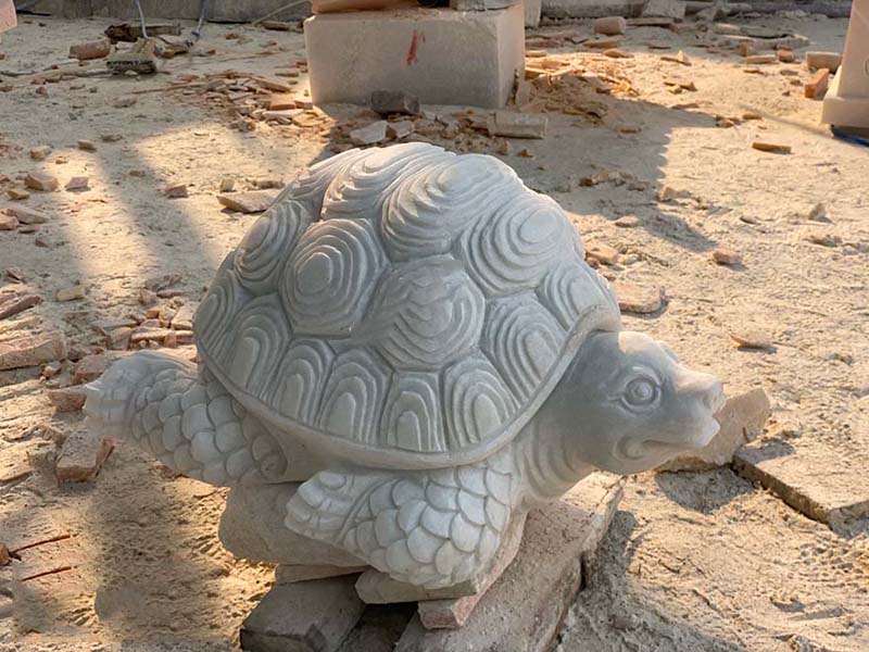 Tượng rùa làm từ đá trắng cao cấp, tinh xảo